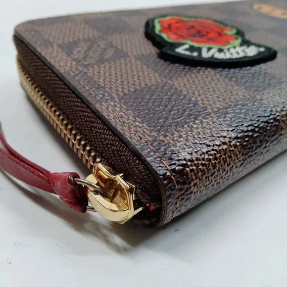 Authentic Louis Vuitton Long Wallet Brown Damier mn377-021526